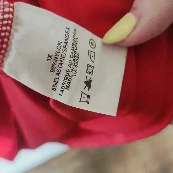 Penningtons Red  Nylon/Elastane Adjustable Tank Top Size 1x - Picture 9 of 9